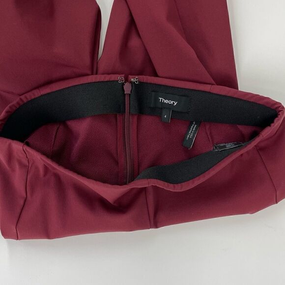 Theory Neoteric Skinny Cropped Pants (Burgundy) - 4 - Picture 9 of 11